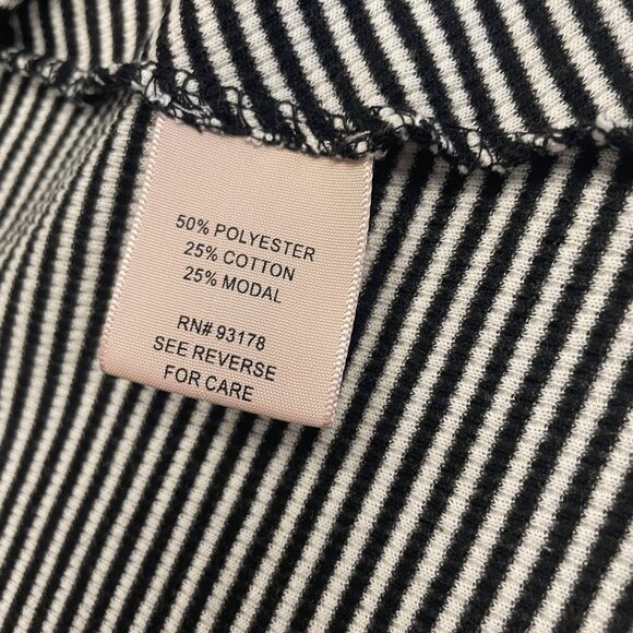 Philosophy Womens Striped Hooded Cardigan Open Front Black/White Size Medium - Picture 9 of 9